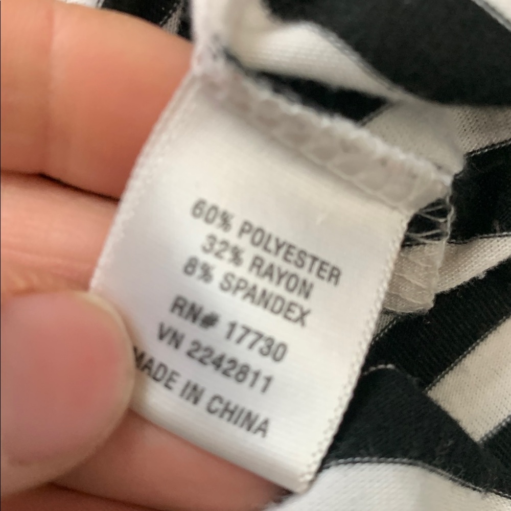 Y2K Messino Black White Striped Midi Dress Size Small - Picture 9 of 9
